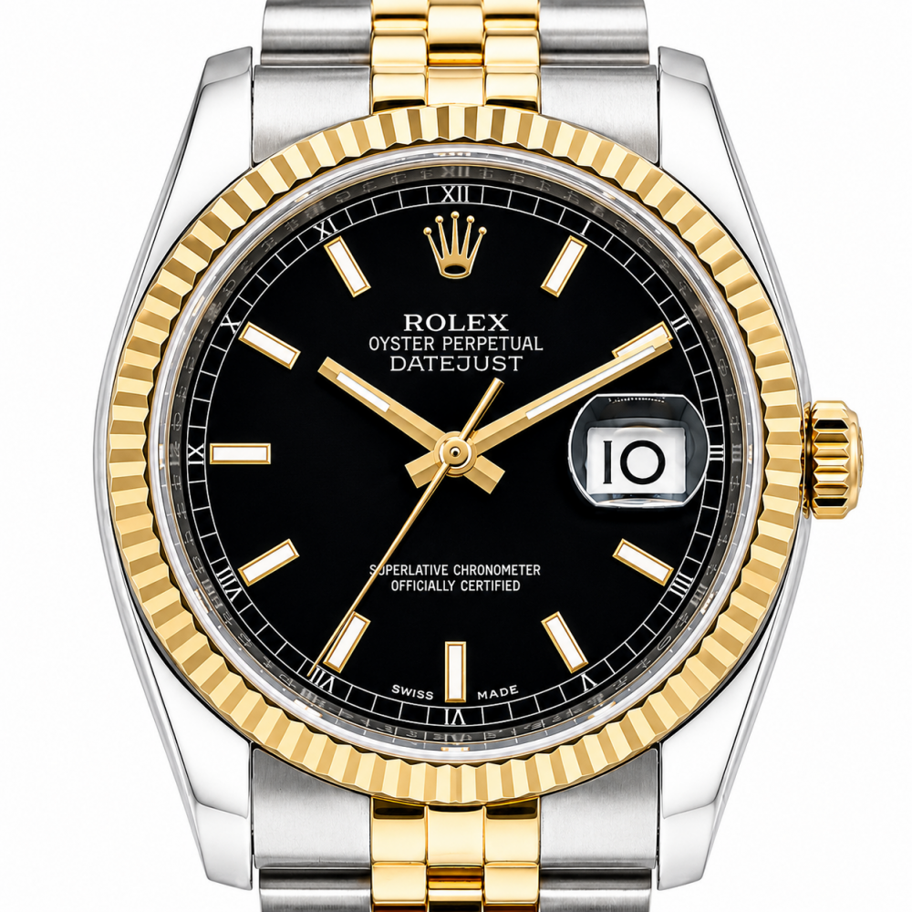 Rolex Datejust 36MM 116233 Two-Tone Black Dial Watch